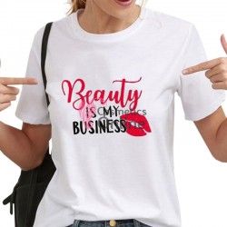 Tricou cu desen pentru Salon de Infrumusetare LMB002 Alb - Beauty is my Business